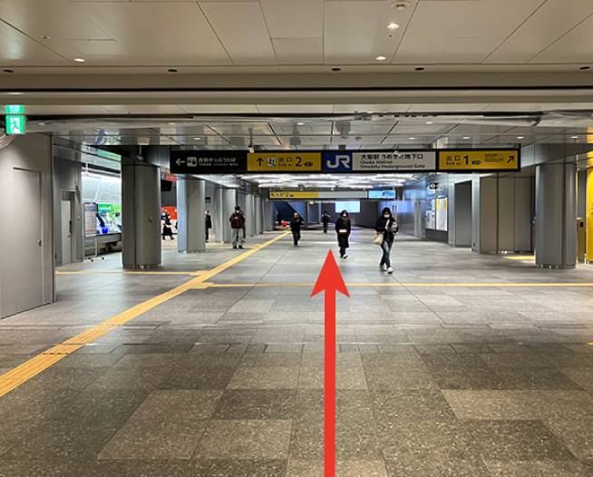 にしたんARTクリニックうめきた院へ駅から徒歩で向かう道順を説明した画像